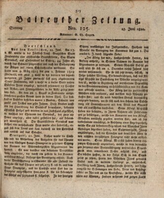 Bayreuther Zeitung Sonntag 25. Juni 1820