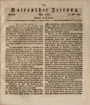 Bayreuther Zeitung Sonntag 30. Juli 1820