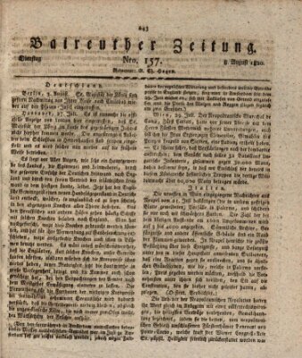 Bayreuther Zeitung Dienstag 8. August 1820