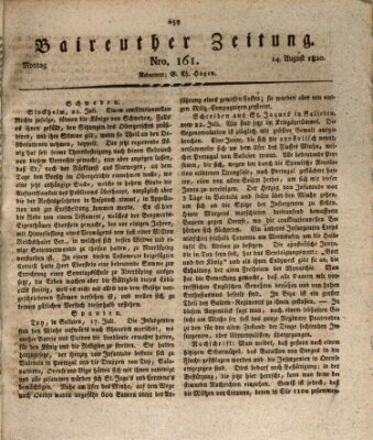 Bayreuther Zeitung Montag 14. August 1820