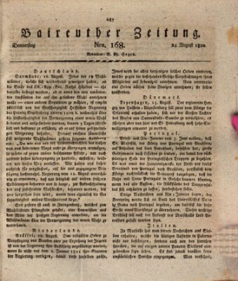 Bayreuther Zeitung Donnerstag 24. August 1820