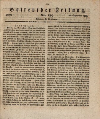 Bayreuther Zeitung Freitag 22. September 1820