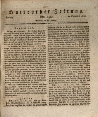 Bayreuther Zeitung Sonntag 24. September 1820