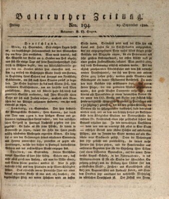 Bayreuther Zeitung Freitag 29. September 1820