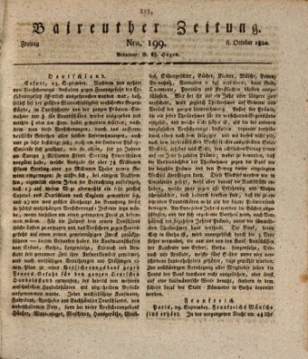 Bayreuther Zeitung Freitag 6. Oktober 1820