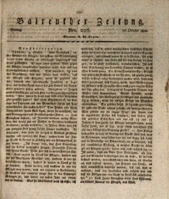 Bayreuther Zeitung Montag 16. Oktober 1820