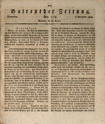 Bayreuther Zeitung Donnerstag 2. November 1820