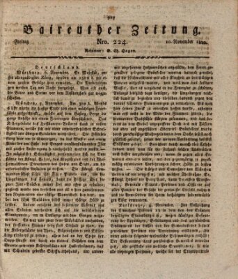 Bayreuther Zeitung Freitag 10. November 1820