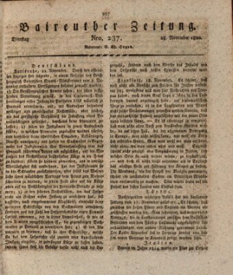 Bayreuther Zeitung Dienstag 28. November 1820