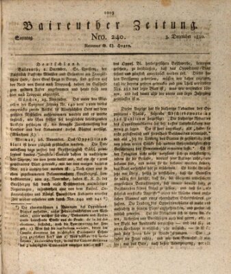 Bayreuther Zeitung Sonntag 3. Dezember 1820