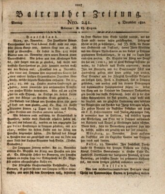 Bayreuther Zeitung Montag 4. Dezember 1820