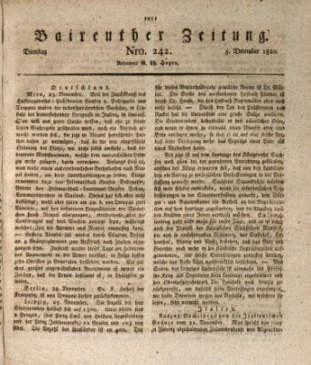 Bayreuther Zeitung Dienstag 5. Dezember 1820