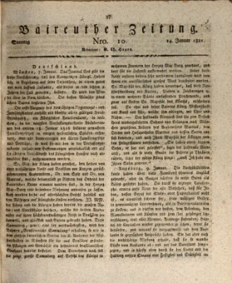 Bayreuther Zeitung Sonntag 14. Januar 1821