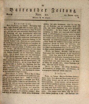 Bayreuther Zeitung Montag 29. Januar 1821