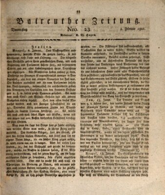 Bayreuther Zeitung Donnerstag 1. Februar 1821