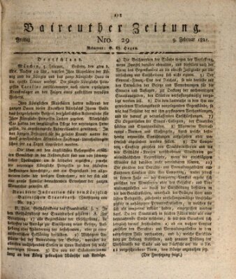 Bayreuther Zeitung Freitag 9. Februar 1821