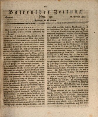 Bayreuther Zeitung Sonntag 11. Februar 1821