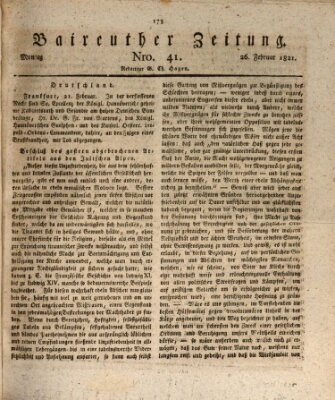 Bayreuther Zeitung Montag 26. Februar 1821