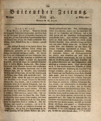 Bayreuther Zeitung Sonntag 4. März 1821