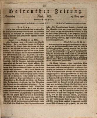 Bayreuther Zeitung Donnerstag 29. März 1821