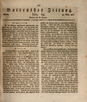 Bayreuther Zeitung Freitag 30. März 1821