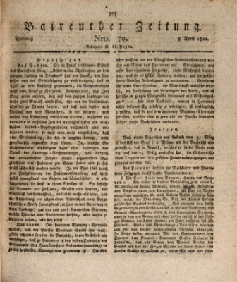 Bayreuther Zeitung Sonntag 8. April 1821