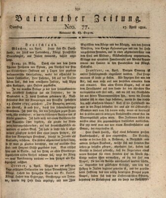 Bayreuther Zeitung Dienstag 17. April 1821