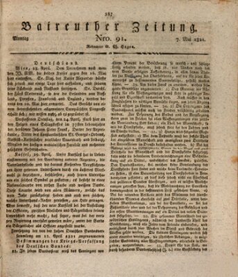Bayreuther Zeitung Montag 7. Mai 1821