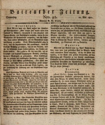 Bayreuther Zeitung Donnerstag 10. Mai 1821