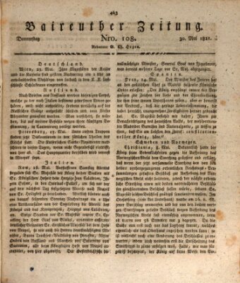 Bayreuther Zeitung Mittwoch 30. Mai 1821