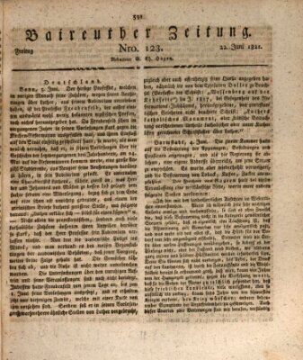 Bayreuther Zeitung Freitag 22. Juni 1821