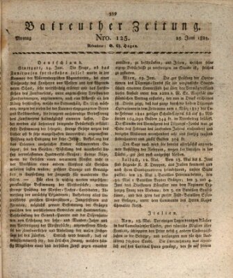 Bayreuther Zeitung Montag 25. Juni 1821