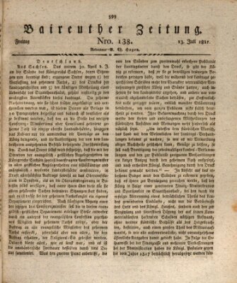 Bayreuther Zeitung Freitag 13. Juli 1821