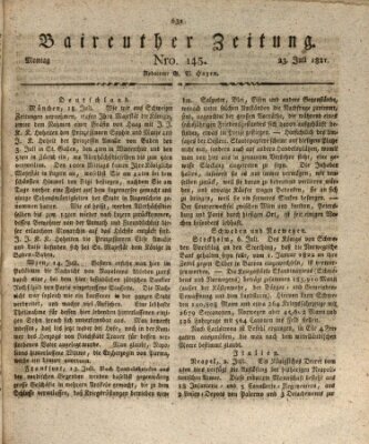 Bayreuther Zeitung Montag 23. Juli 1821