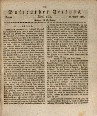 Bayreuther Zeitung Montag 20. August 1821