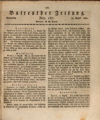 Bayreuther Zeitung Donnerstag 23. August 1821