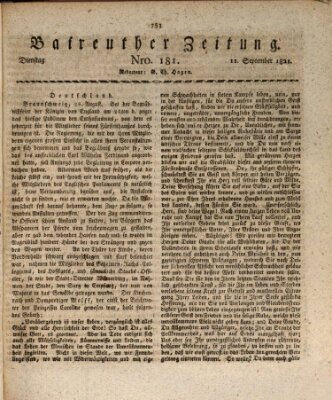 Bayreuther Zeitung Dienstag 11. September 1821