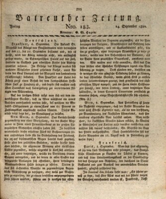 Bayreuther Zeitung Freitag 14. September 1821