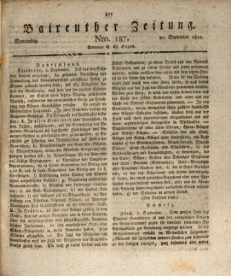 Bayreuther Zeitung Donnerstag 20. September 1821