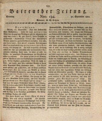 Bayreuther Zeitung Sonntag 30. September 1821