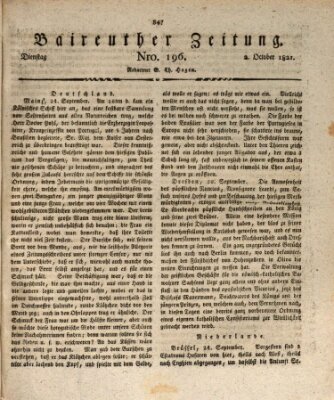 Bayreuther Zeitung Dienstag 2. Oktober 1821