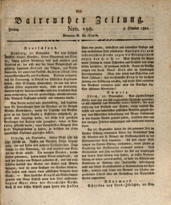 Bayreuther Zeitung Freitag 5. Oktober 1821