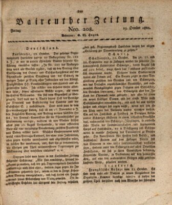 Bayreuther Zeitung Freitag 19. Oktober 1821