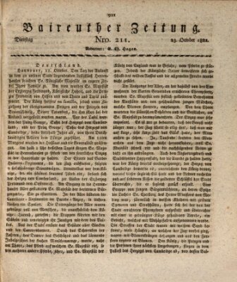 Bayreuther Zeitung Dienstag 23. Oktober 1821