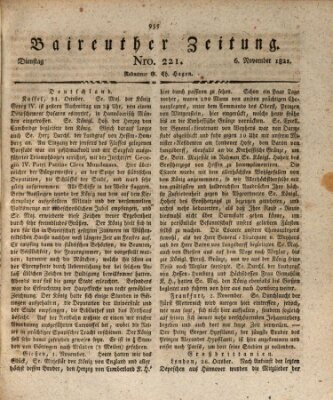 Bayreuther Zeitung Dienstag 6. November 1821