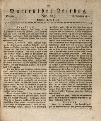 Bayreuther Zeitung Sonntag 18. November 1821