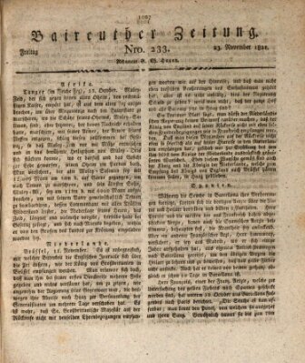 Bayreuther Zeitung Freitag 23. November 1821