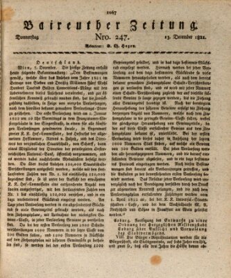 Bayreuther Zeitung Donnerstag 13. Dezember 1821