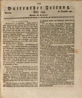 Bayreuther Zeitung Sonntag 16. Dezember 1821