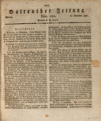 Bayreuther Zeitung Montag 17. Dezember 1821